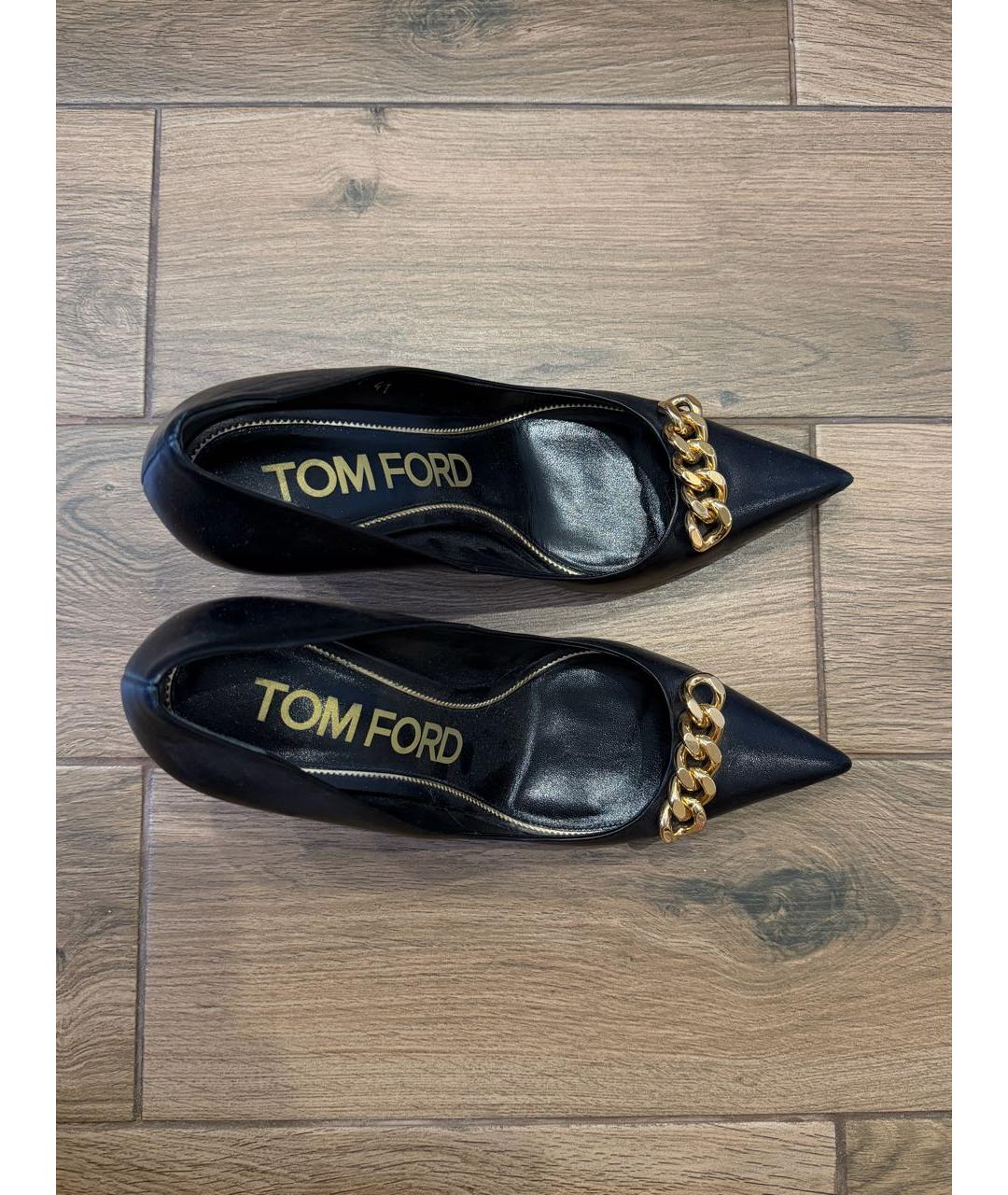 TOM FORD Черные кожаные туфли, фото 2