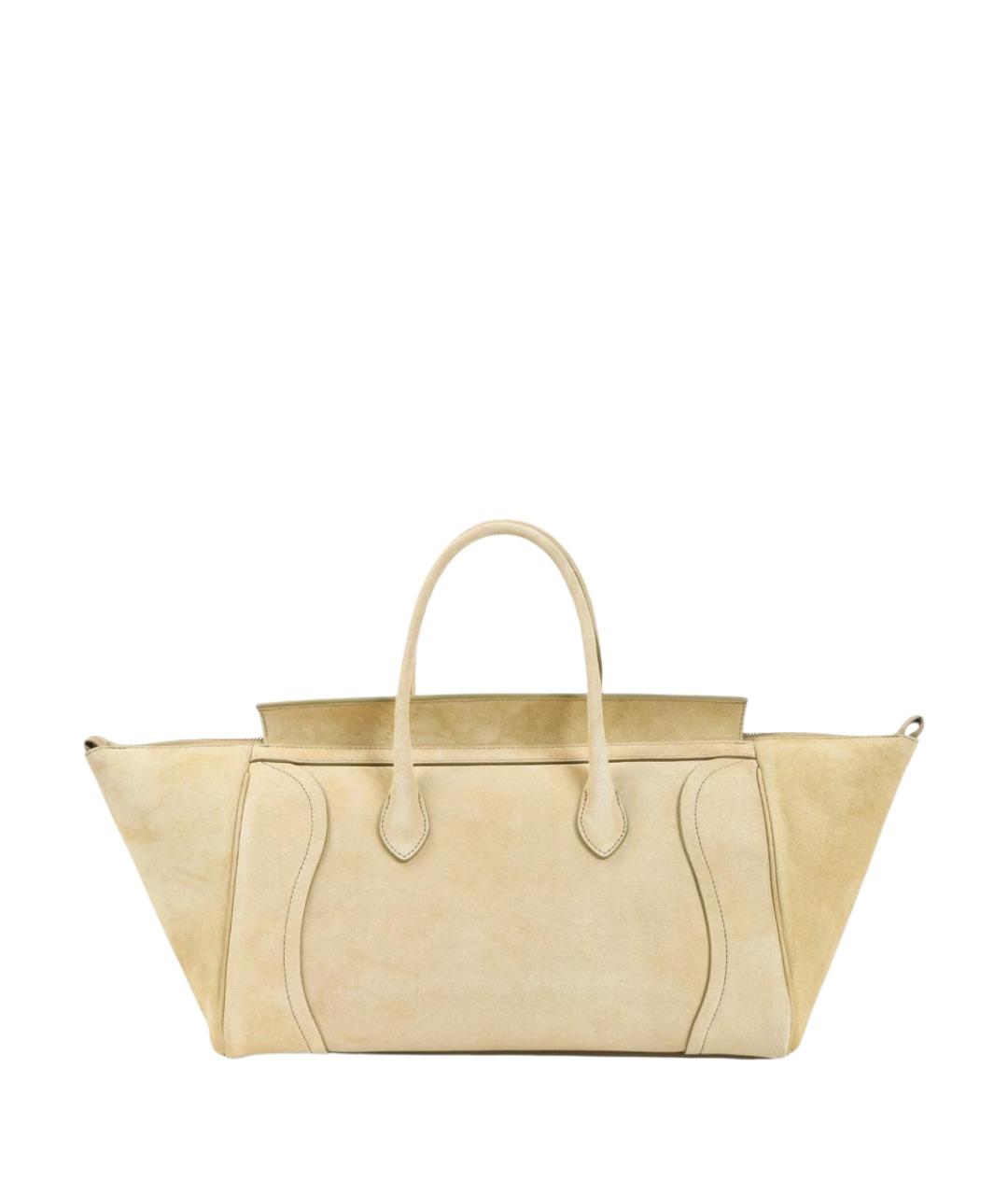 CELINE Желтая замшевая сумка тоут, фото 2