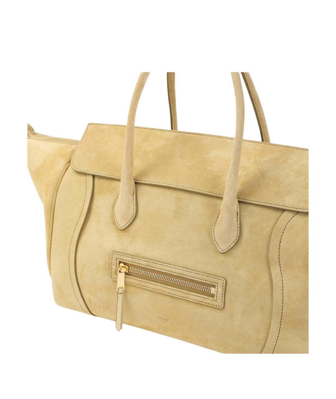 CELINE Желтая замшевая сумка тоут, фото 3