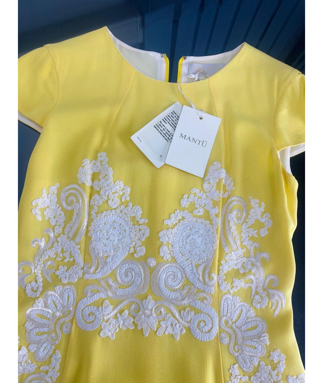 MANTU Желтое ацетатное платье, фото 3