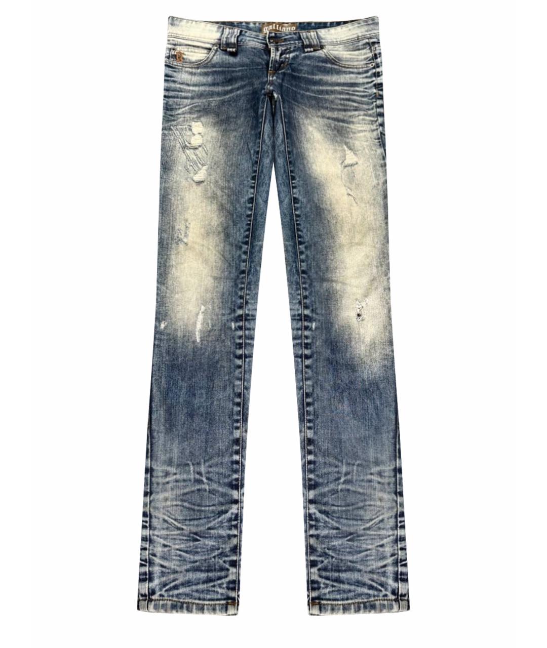 JOHN GALLIANO Голубые хлопковые прямые джинсы, фото 1