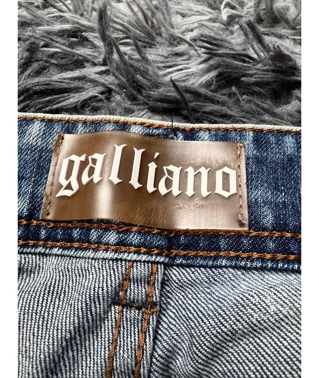 JOHN GALLIANO Голубые хлопковые прямые джинсы, фото 5