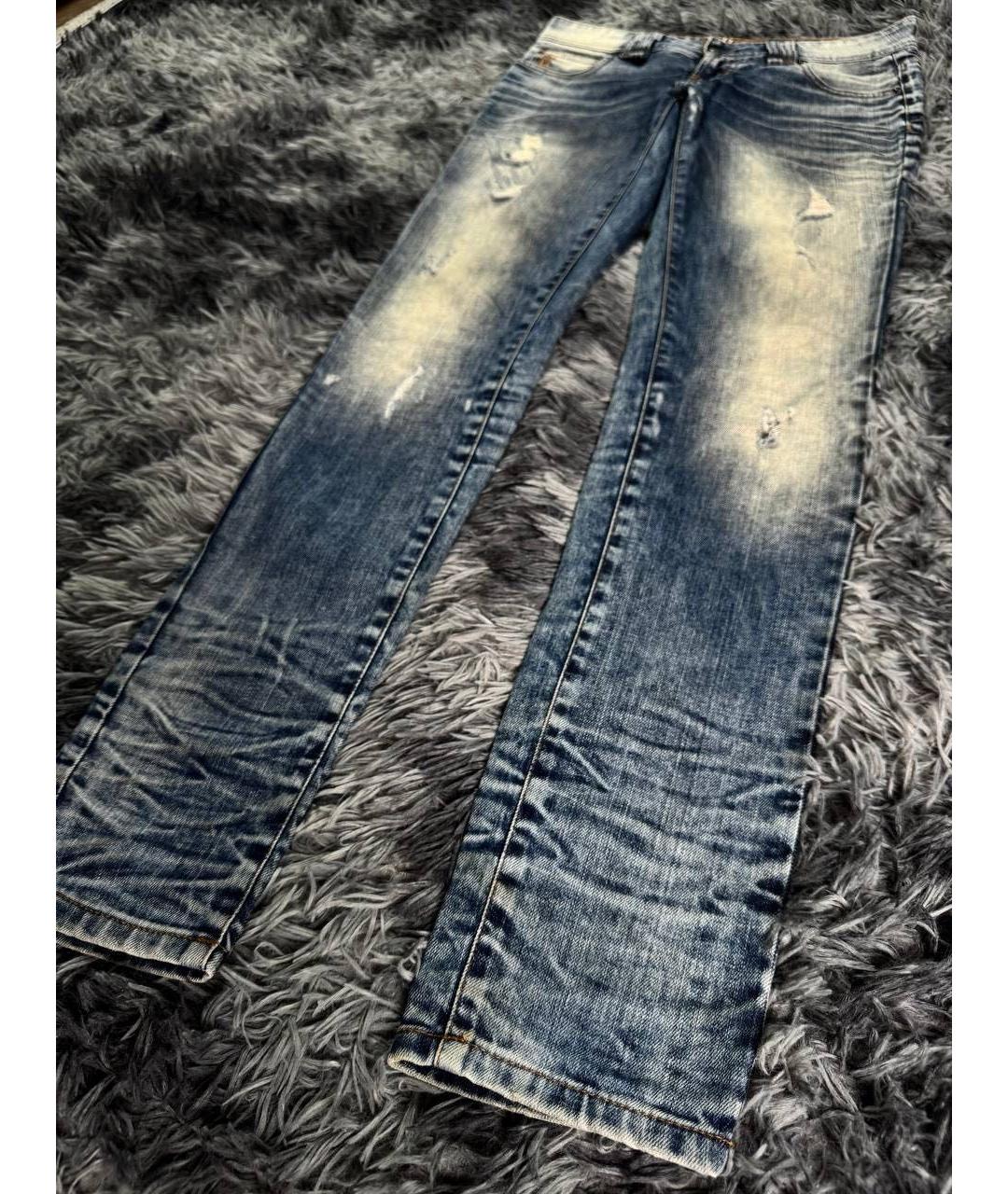 JOHN GALLIANO Голубые хлопковые прямые джинсы, фото 8