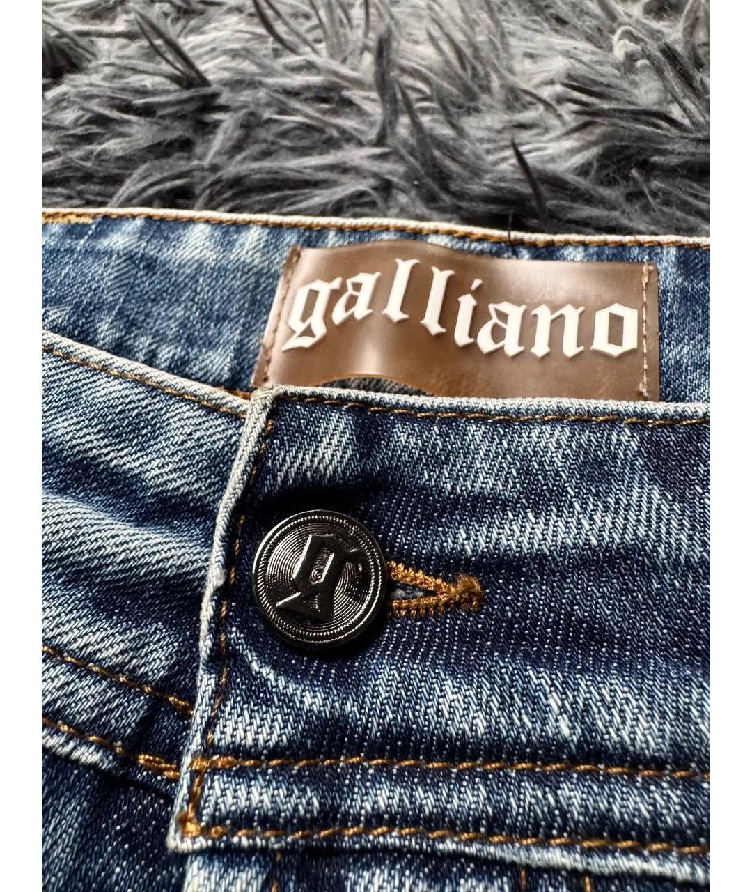 JOHN GALLIANO Голубые хлопковые прямые джинсы, фото 6