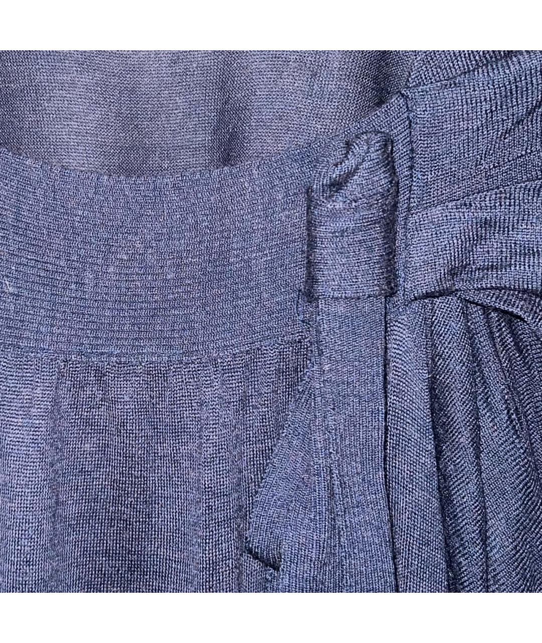 RED VALENTINO Темно-синее шерстяное повседневное платье, фото 4