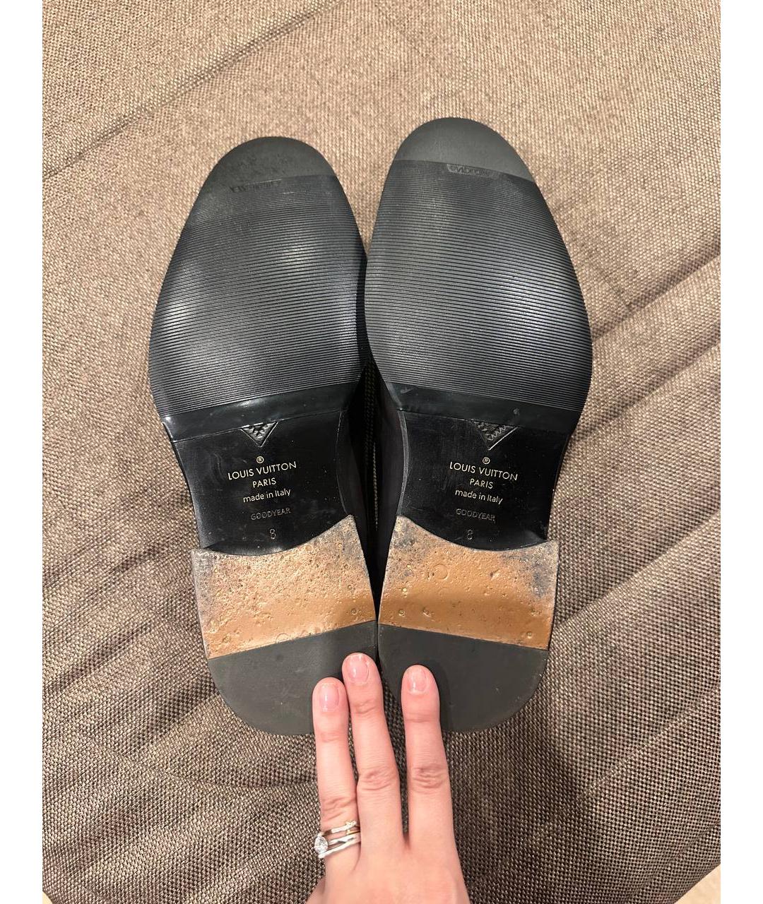 LOUIS VUITTON Черные кожаные туфли, фото 5