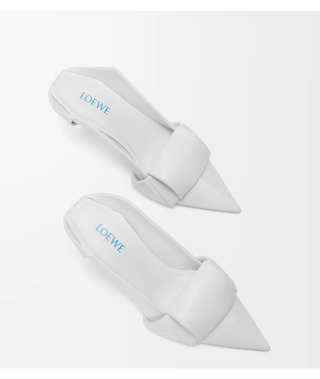 LOEWE Белые кожаные туфли, фото 3