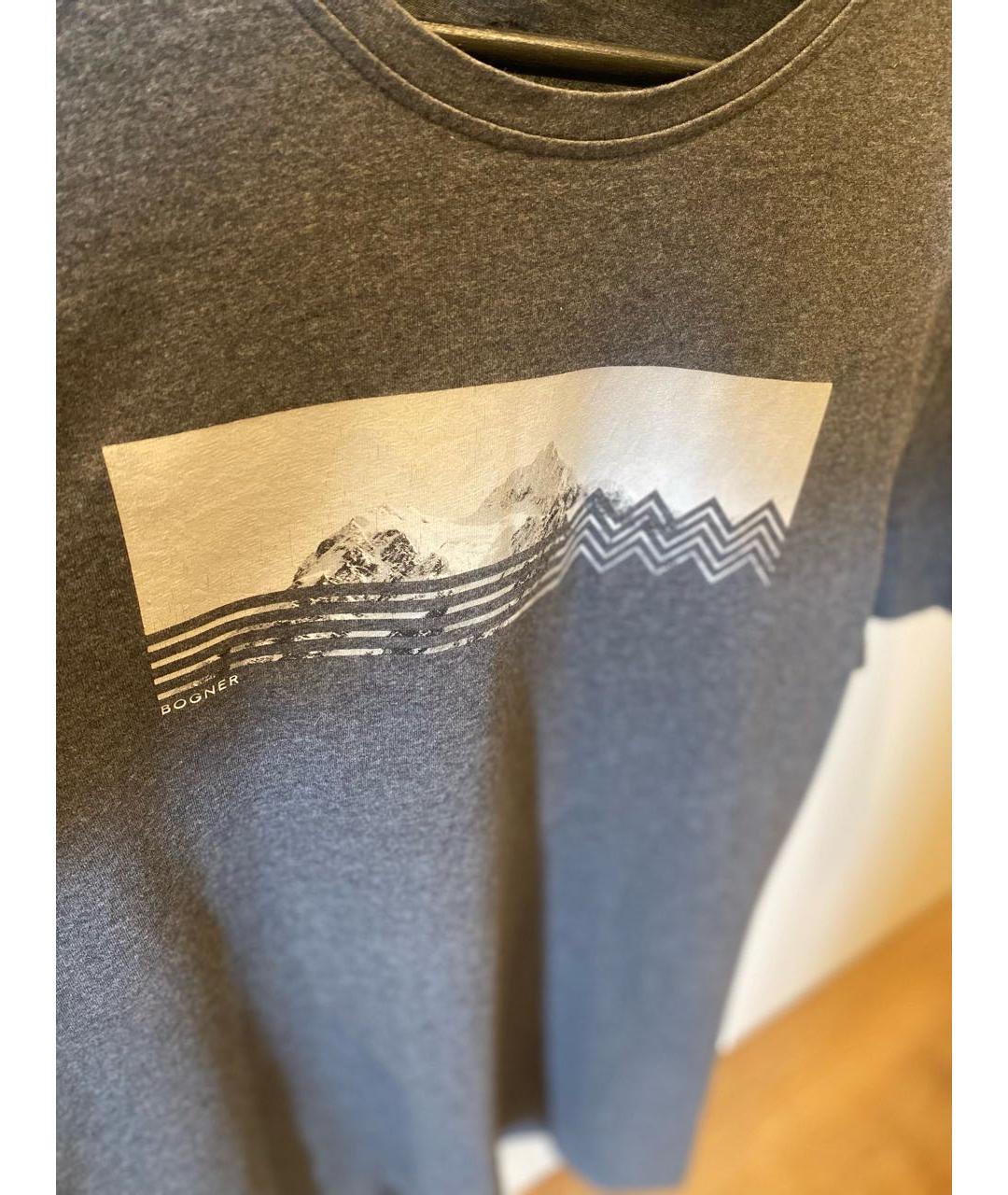 BOGNER Серая хлопко-эластановая футболка, фото 5