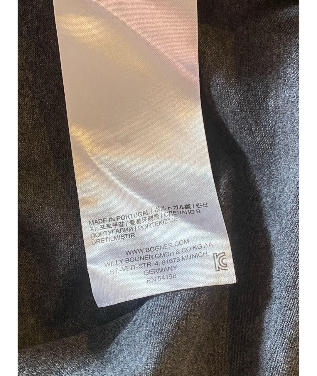 BOGNER Серая хлопко-эластановая футболка, фото 8