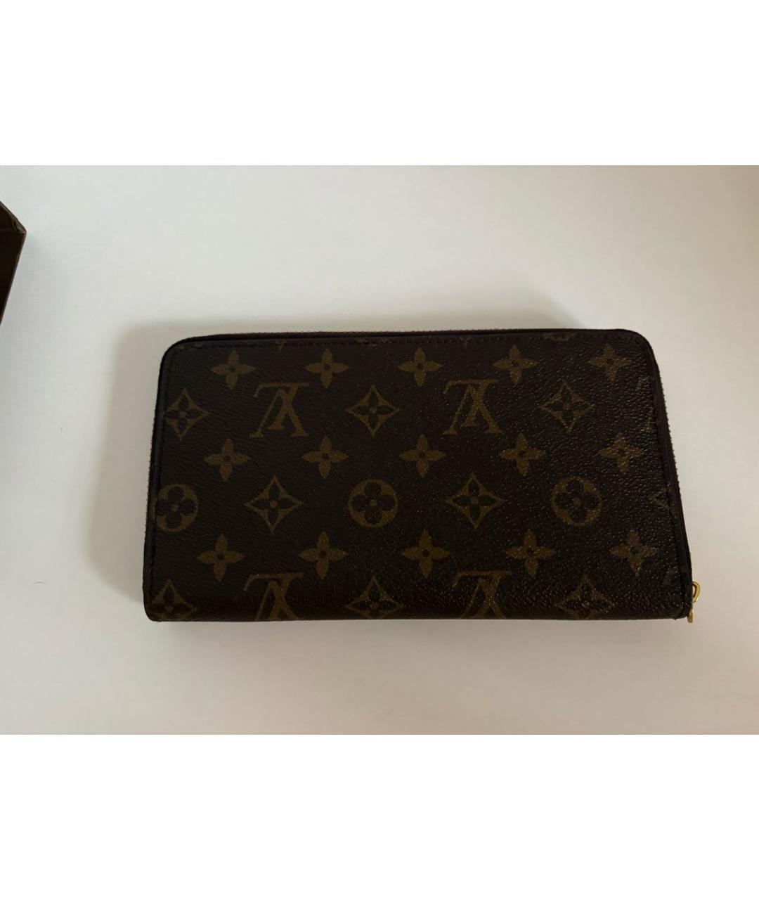 LOUIS VUITTON Коричневый кожаный кошелек, фото 4