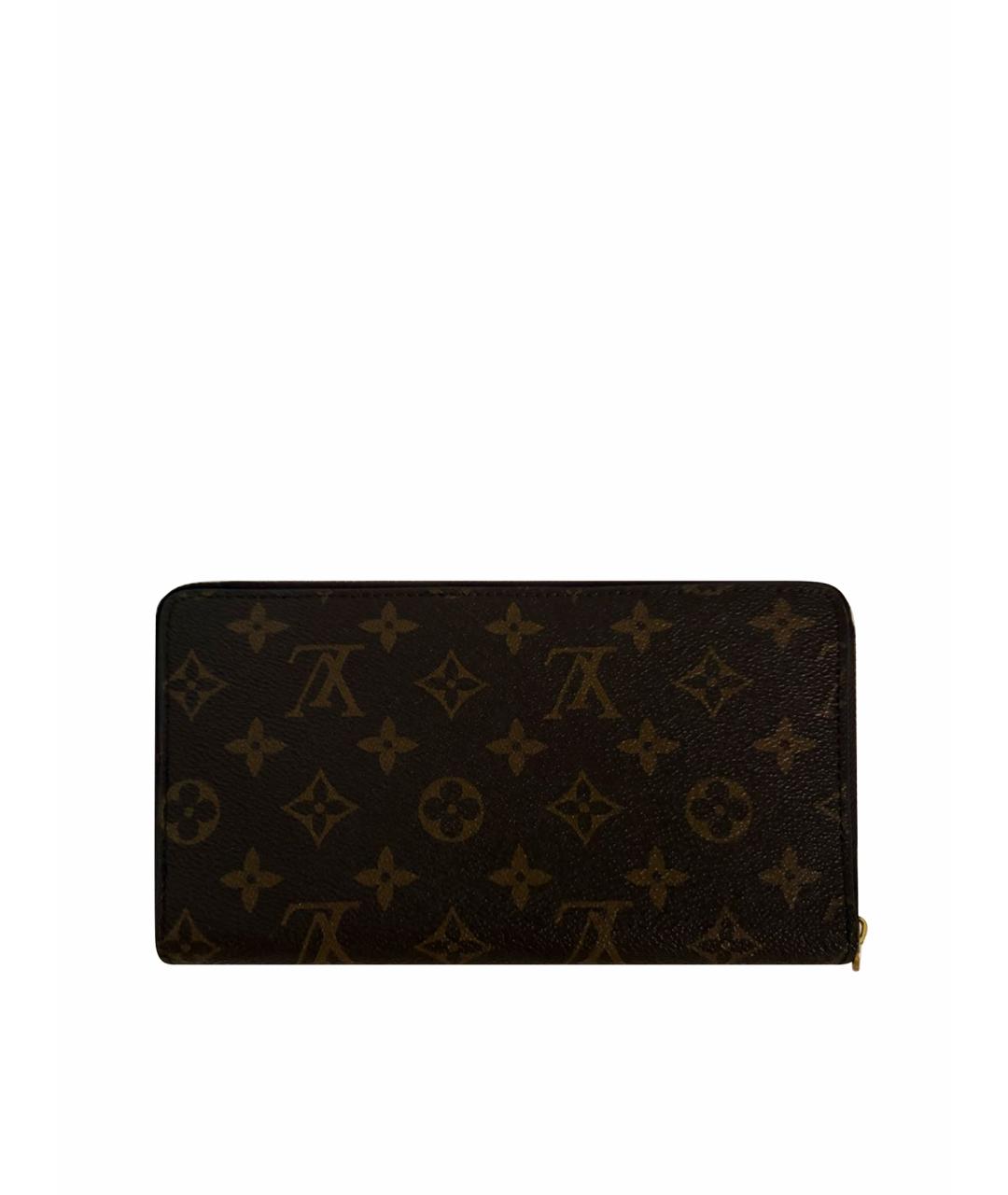 LOUIS VUITTON Коричневый кожаный кошелек, фото 1