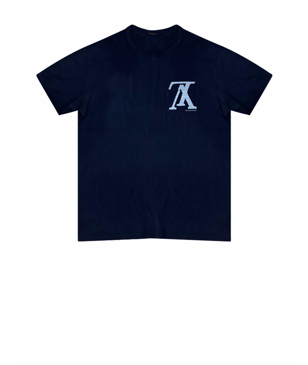 LOUIS VUITTON Черная хлопковая футболка, фото 1