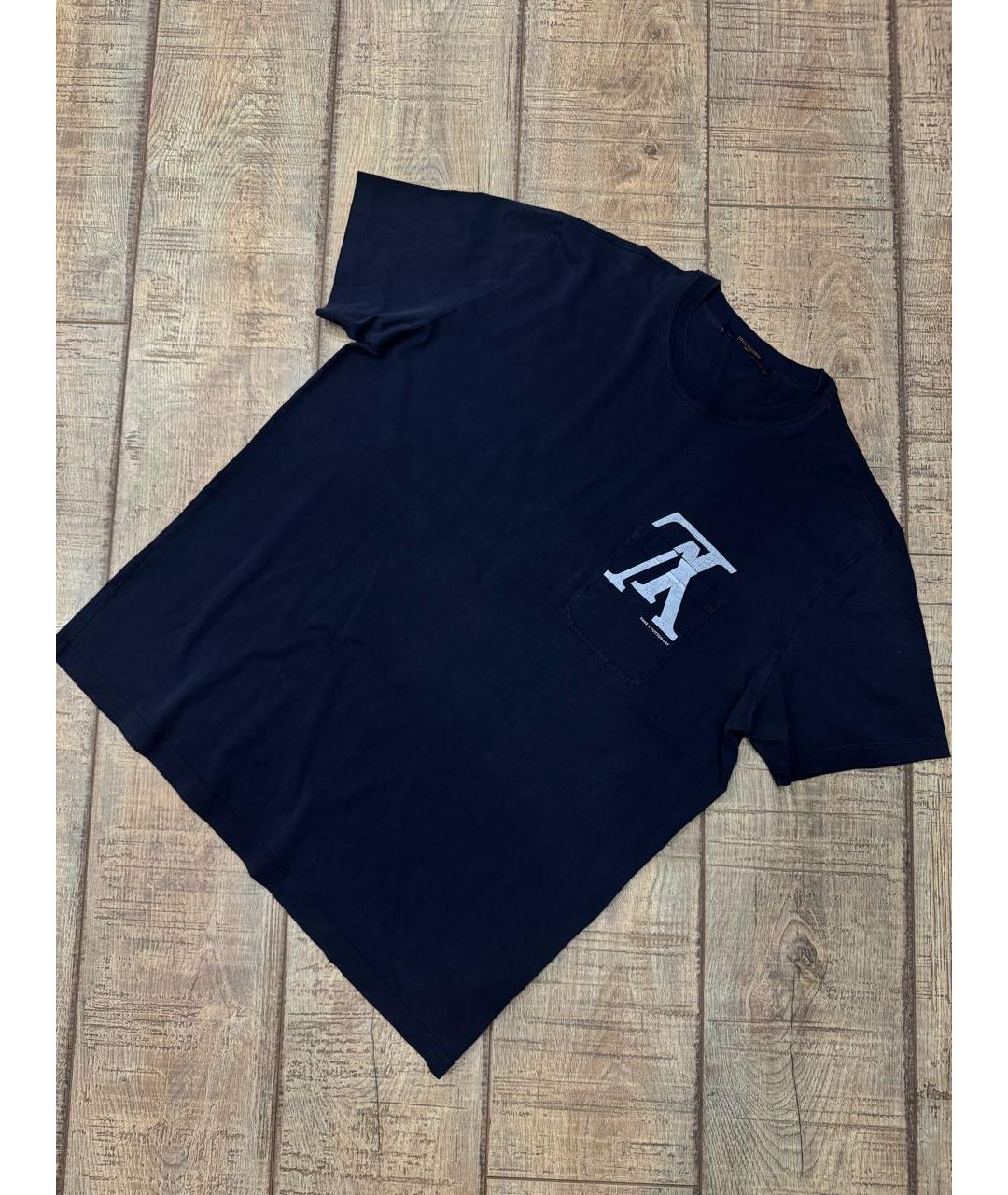 LOUIS VUITTON Черная хлопковая футболка, фото 5