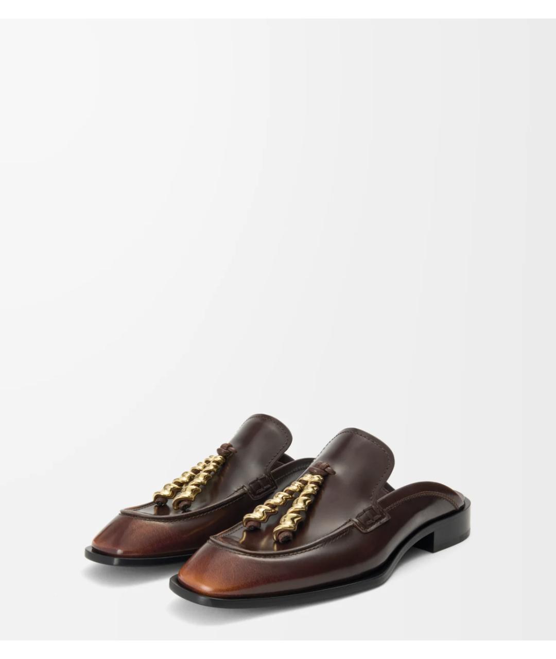 LOEWE Коричневые кожаные лоферы, фото 2