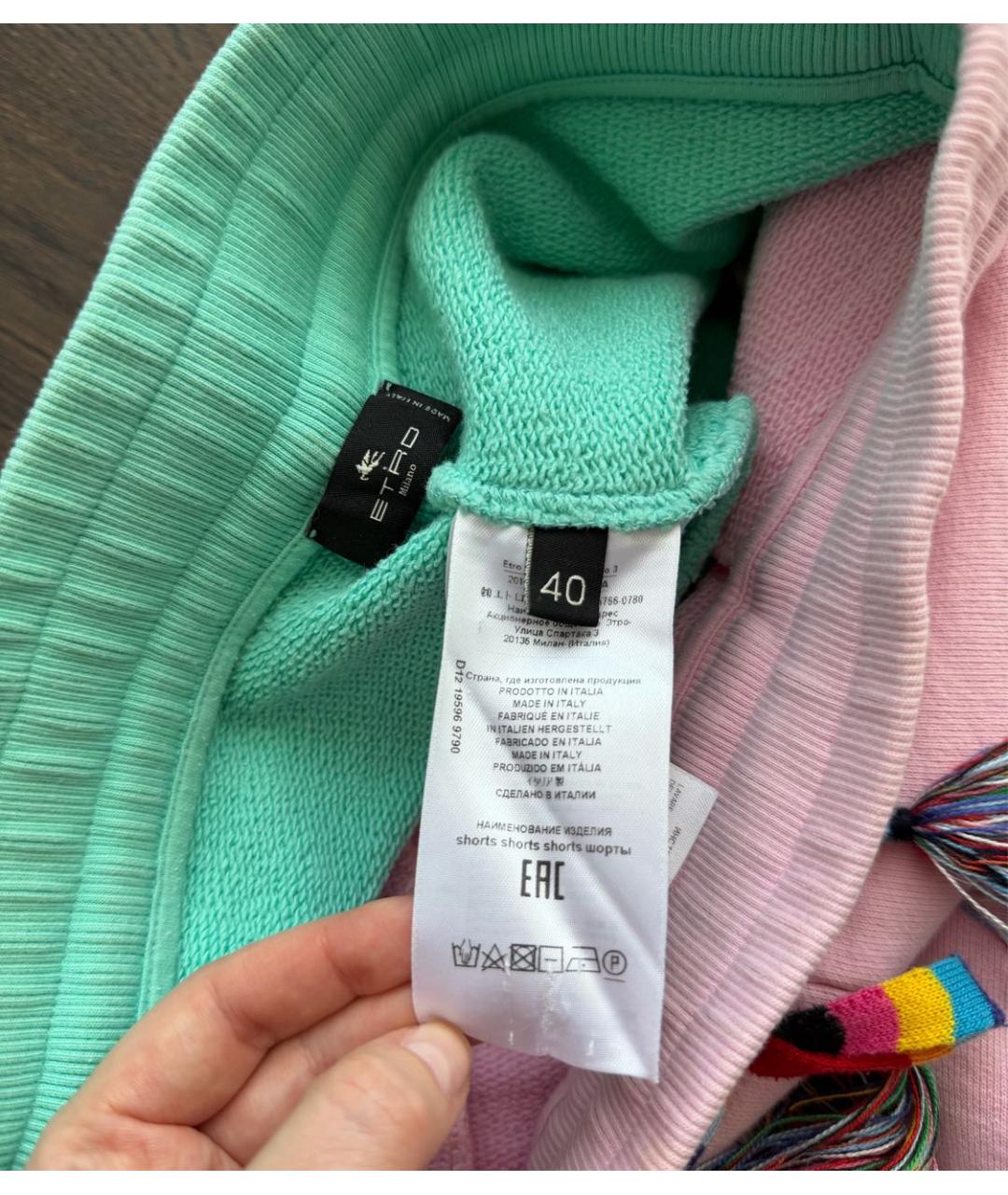 ETRO Розовые хлопковые шорты, фото 4