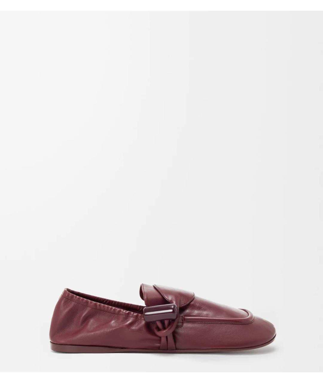 LOEWE Бордовые кожаные лоферы, фото 5