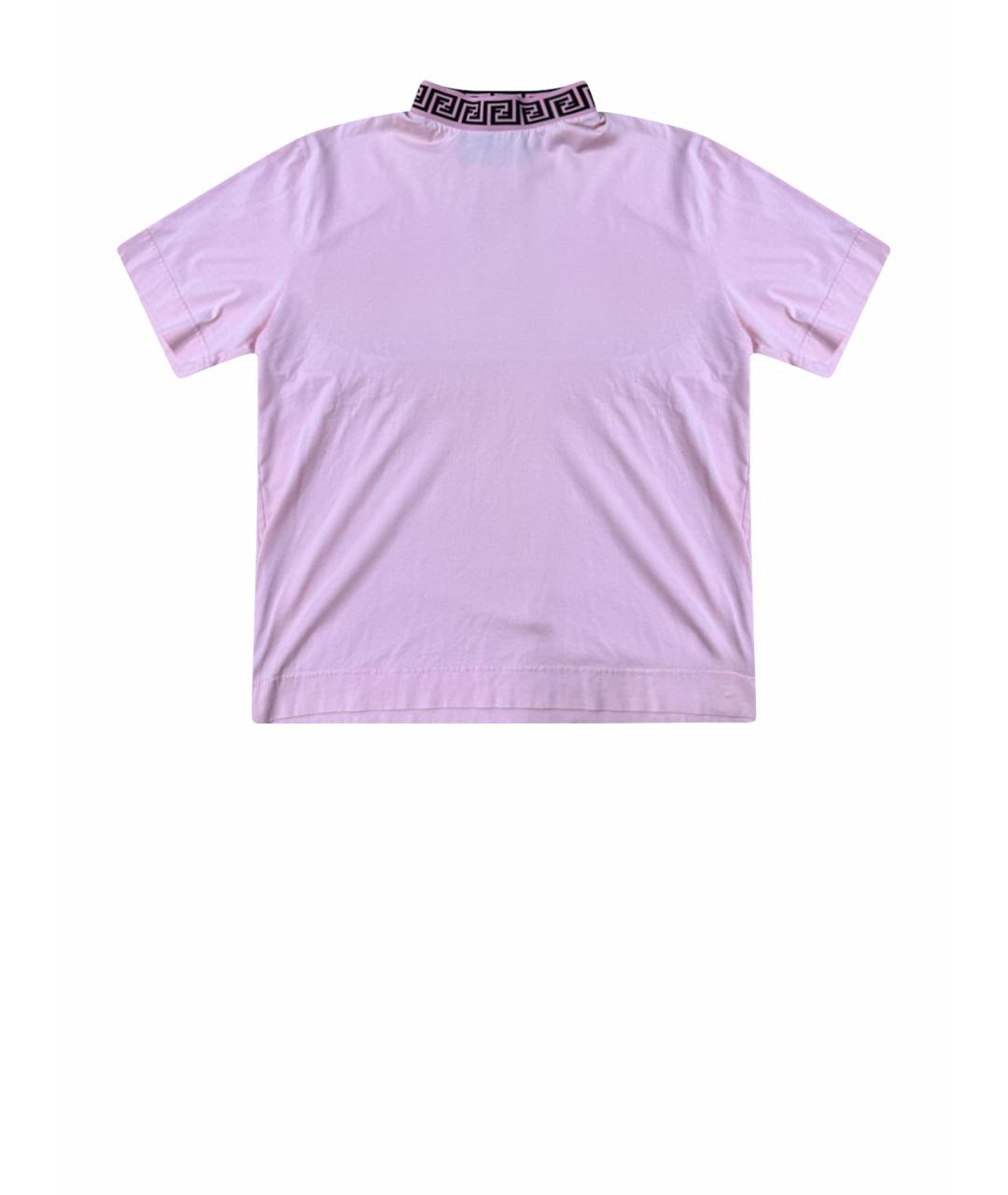 FENDI Розовая хлопко-полиэстеровая футболка, фото 1