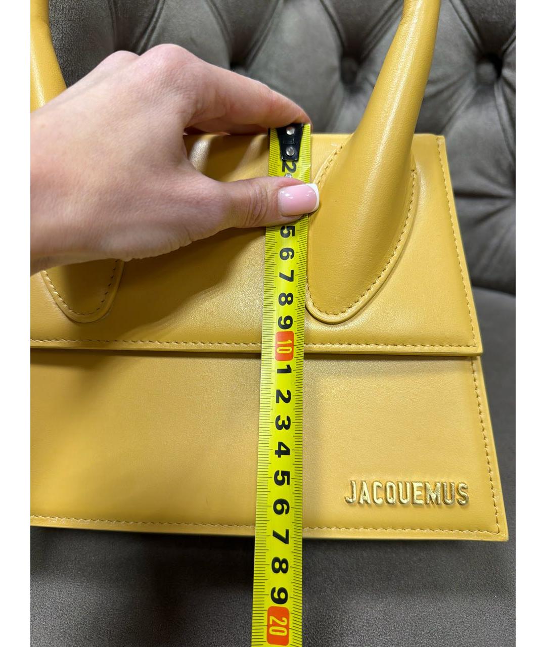 JACQUEMUS Желтая кожаная сумка через плечо, фото 5