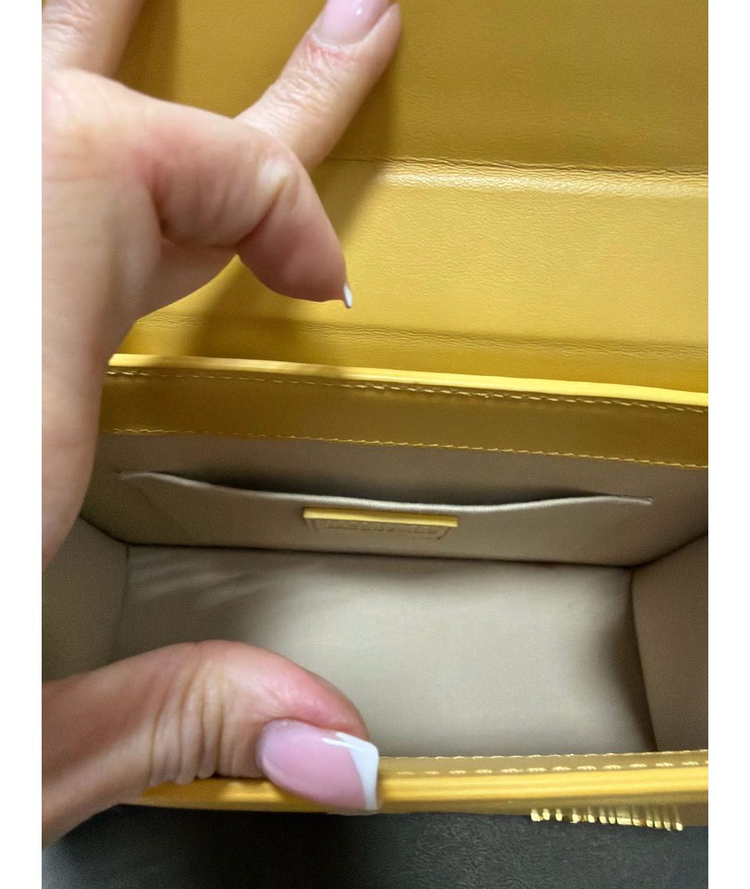 JACQUEMUS Желтая кожаная сумка через плечо, фото 8