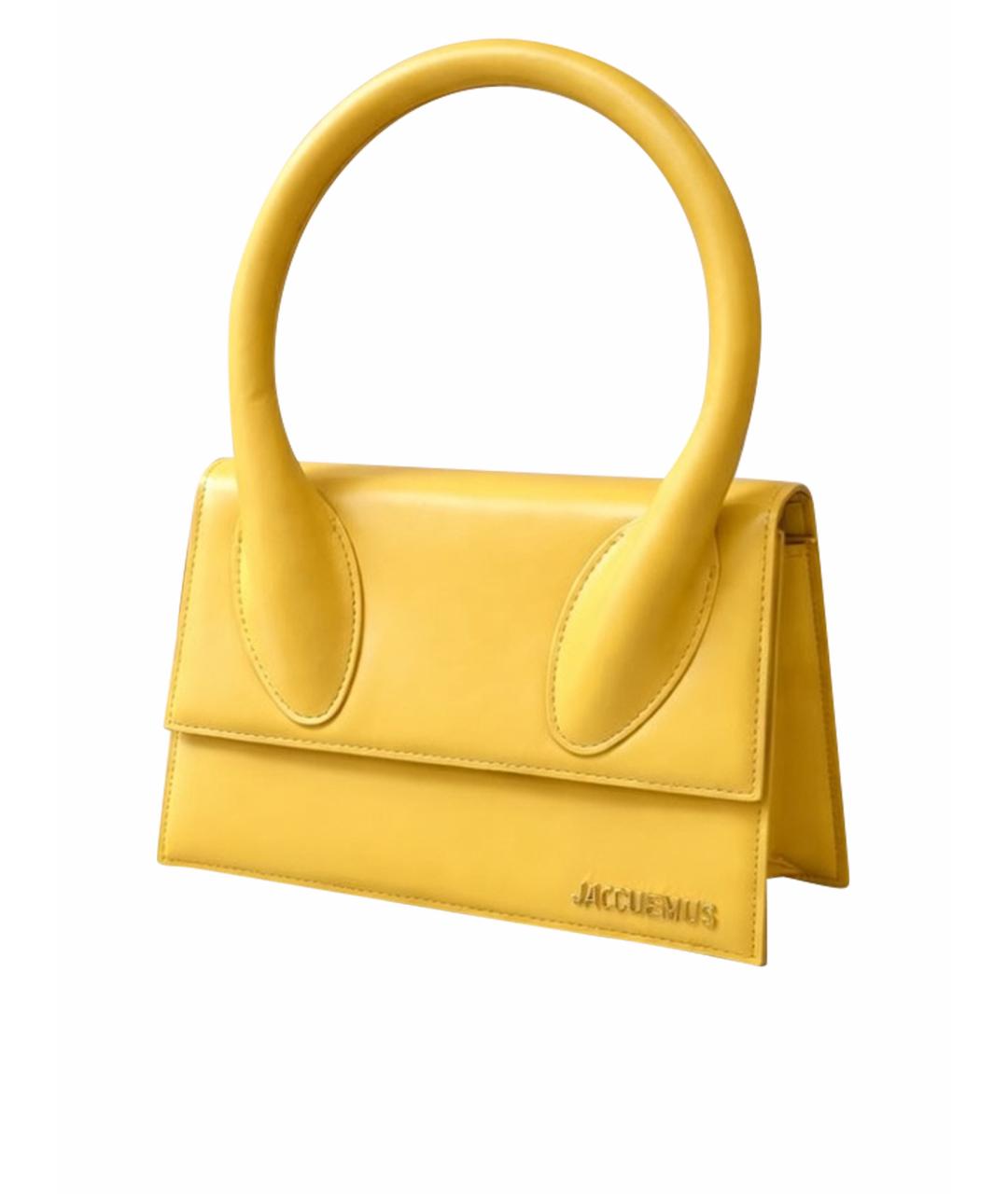 JACQUEMUS Желтая кожаная сумка через плечо, фото 1