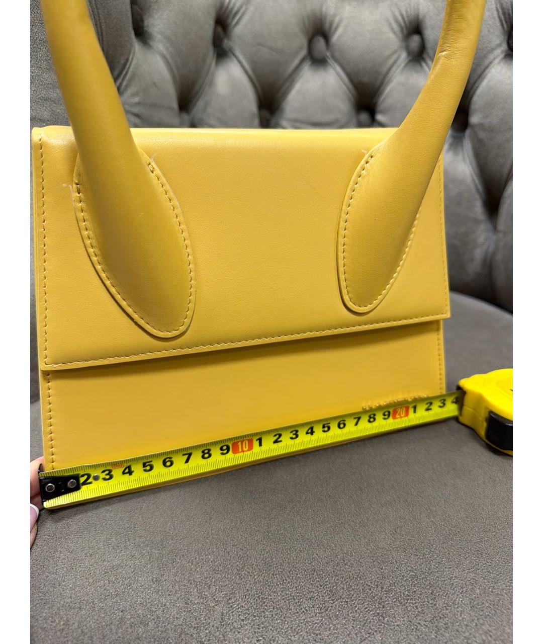 JACQUEMUS Желтая кожаная сумка через плечо, фото 6