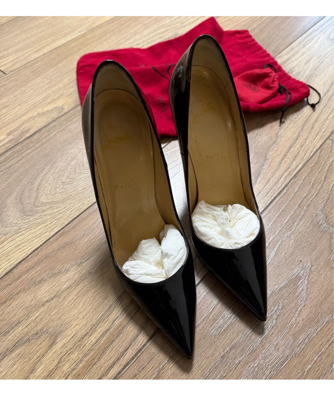 CHRISTIAN LOUBOUTIN Черные туфли из лакированной кожи, фото 2