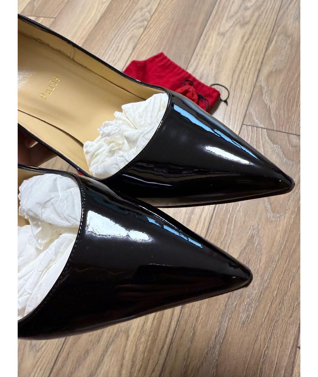 CHRISTIAN LOUBOUTIN Черные туфли из лакированной кожи, фото 3