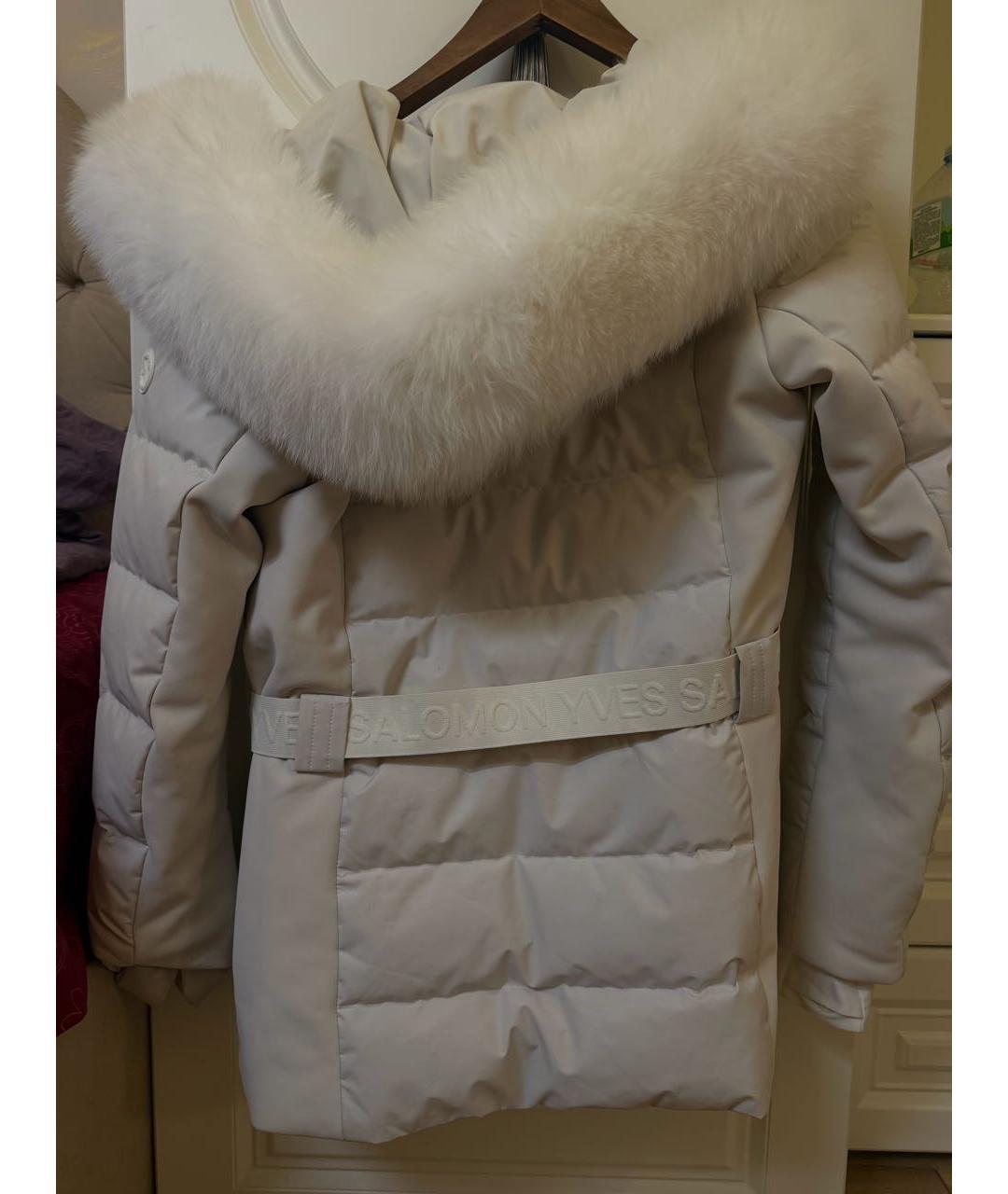 YVES SALOMON Белая меховая куртка, фото 2
