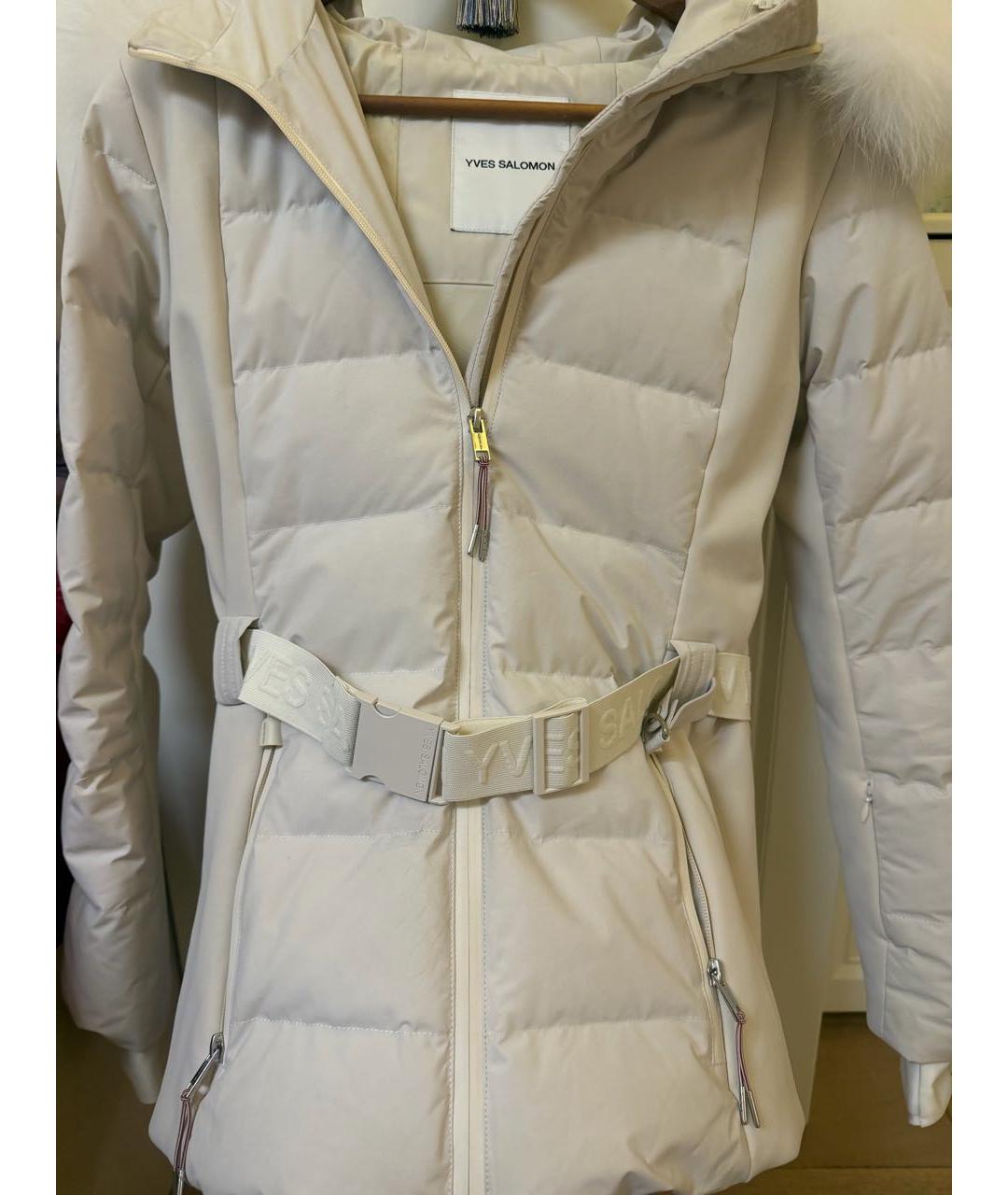YVES SALOMON Белая меховая куртка, фото 5