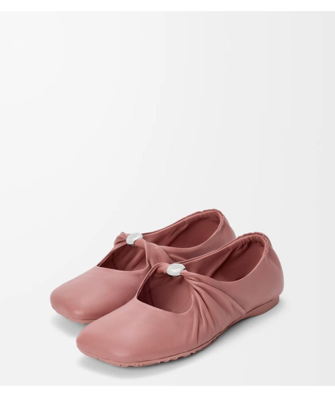 LOEWE Розовые кожаные балетки, фото 2