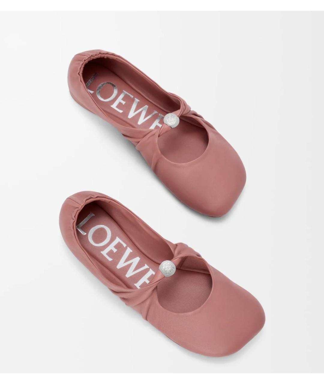 LOEWE Розовые кожаные балетки, фото 3
