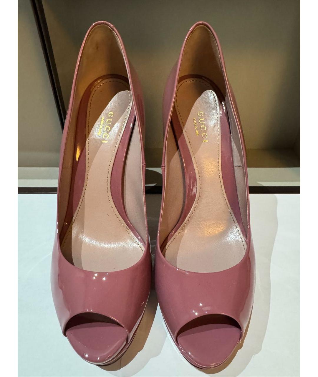 GUCCI Розовые туфли из лакированной кожи, фото 2