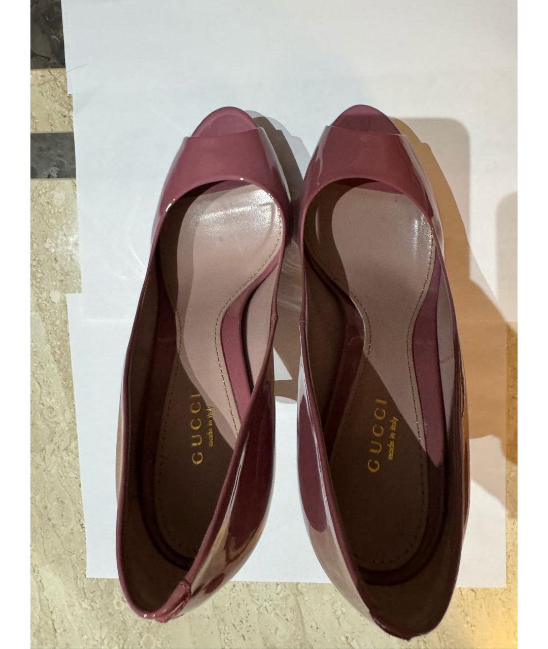 GUCCI Розовые туфли из лакированной кожи, фото 3