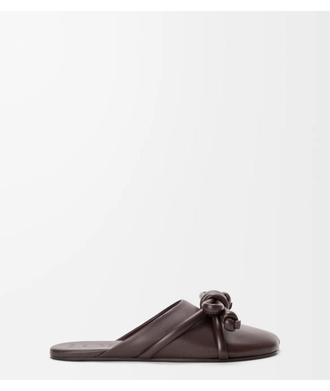 LOEWE Коричневые кожаные мюли, фото 5