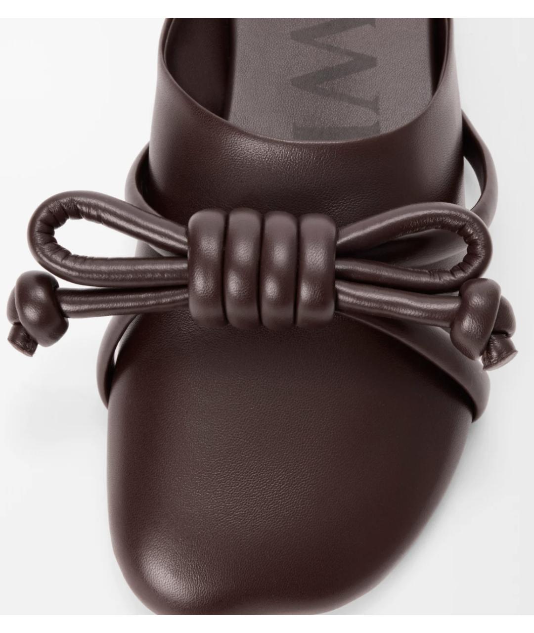 LOEWE Коричневые кожаные мюли, фото 4