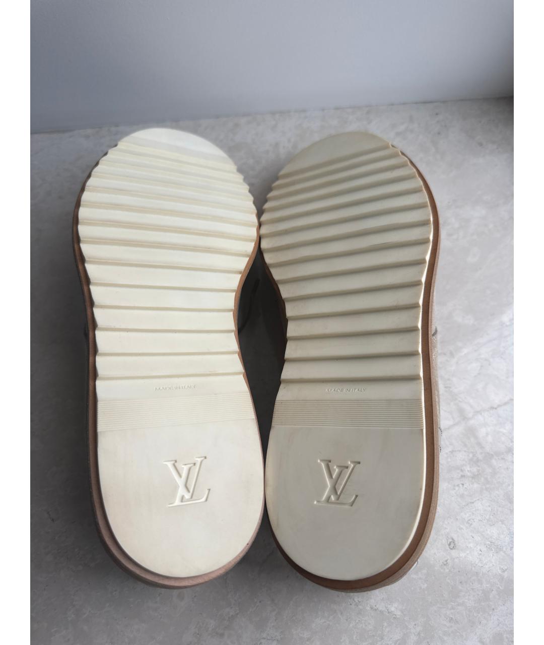 LOUIS VUITTON Бежевые нубуковые туфли, фото 5