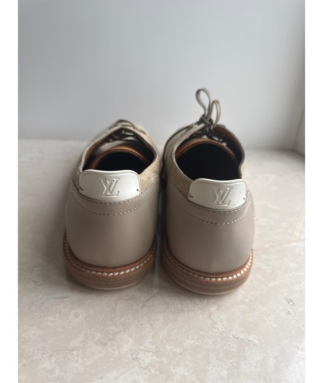 LOUIS VUITTON Бежевые нубуковые туфли, фото 3