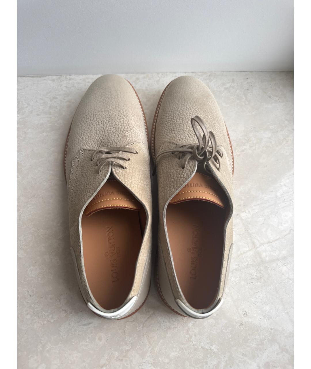 LOUIS VUITTON Бежевые нубуковые туфли, фото 4