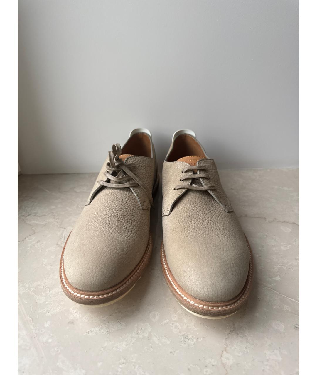 LOUIS VUITTON Бежевые нубуковые туфли, фото 2