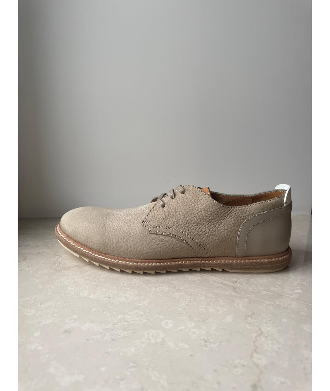 LOUIS VUITTON Бежевые нубуковые туфли, фото 8