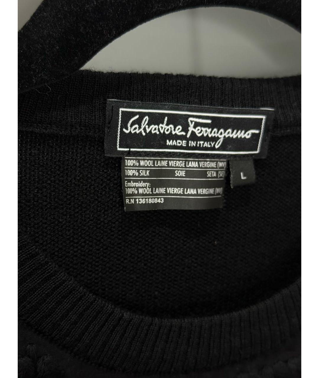 FERRAGAMO Черная шерстяная блузы, фото 4