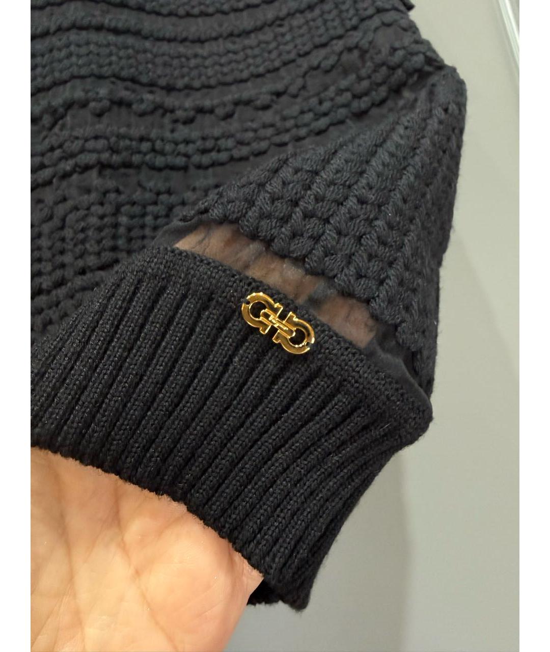 FERRAGAMO Черная шерстяная блузы, фото 5