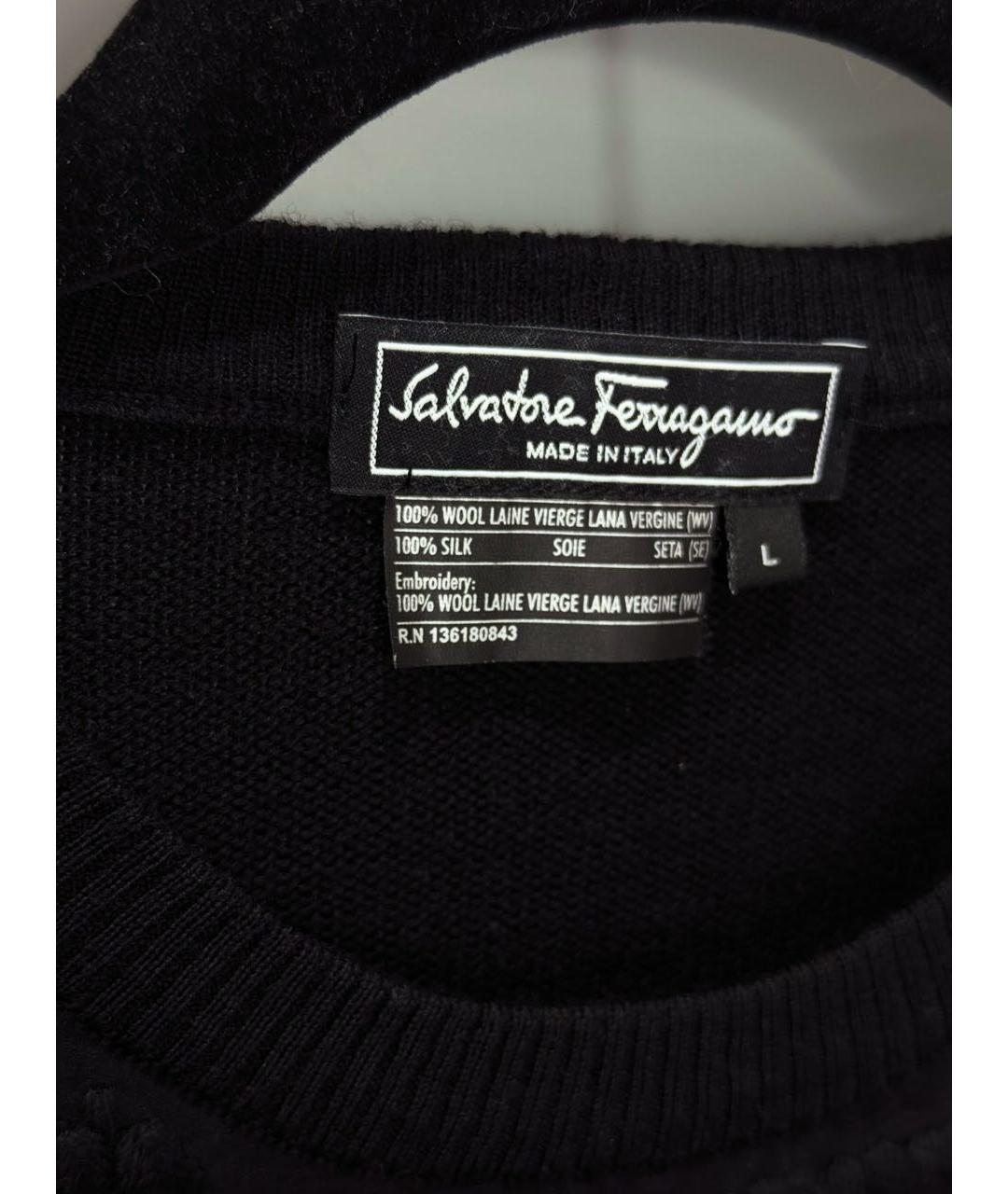 FERRAGAMO Черная шерстяная блузы, фото 6