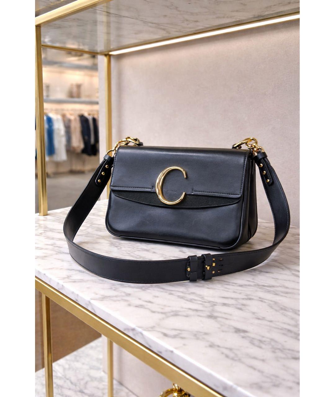 CHLOE Черная кожаная сумка через плечо, фото 5