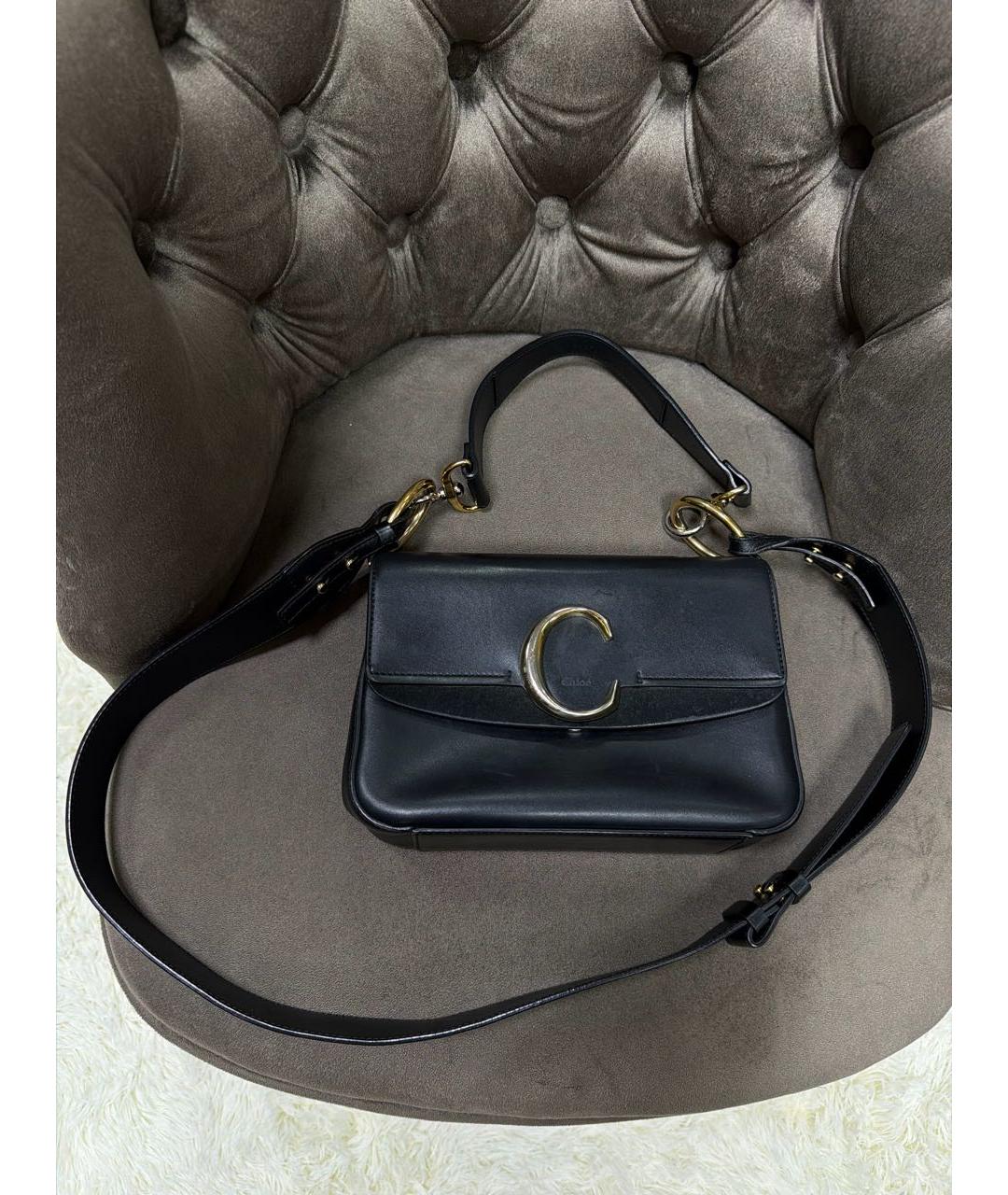 CHLOE Черная кожаная сумка через плечо, фото 6