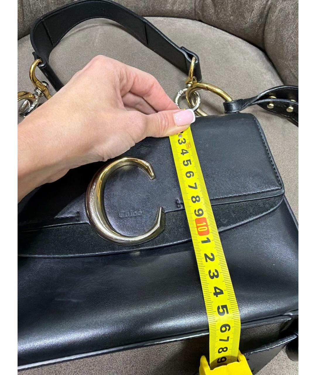 CHLOE Черная кожаная сумка через плечо, фото 4
