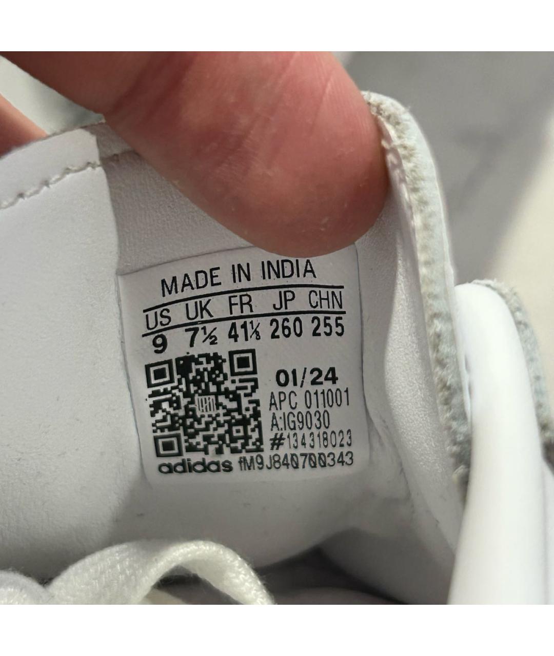 ADIDAS Белые кожаные низкие кроссовки / кеды, фото 4