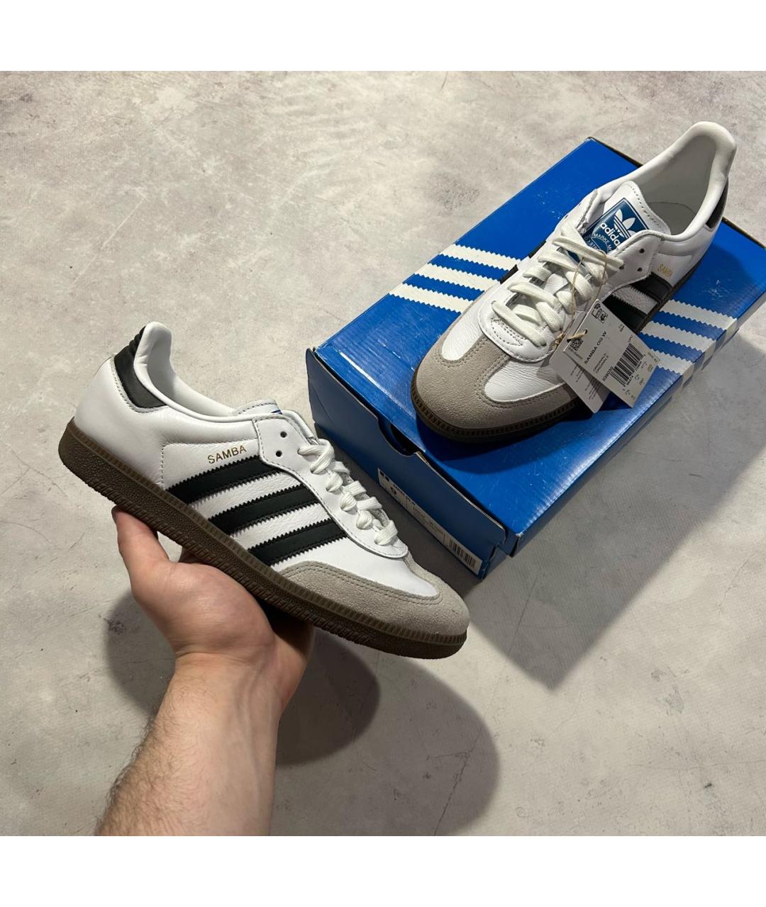 ADIDAS Белые кожаные низкие кроссовки / кеды, фото 5