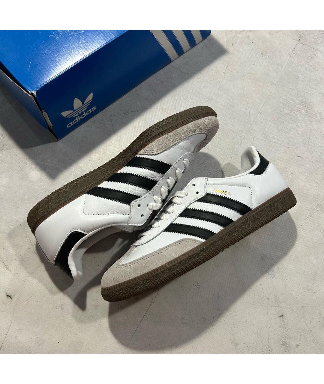 ADIDAS Белые кожаные низкие кроссовки / кеды, фото 3