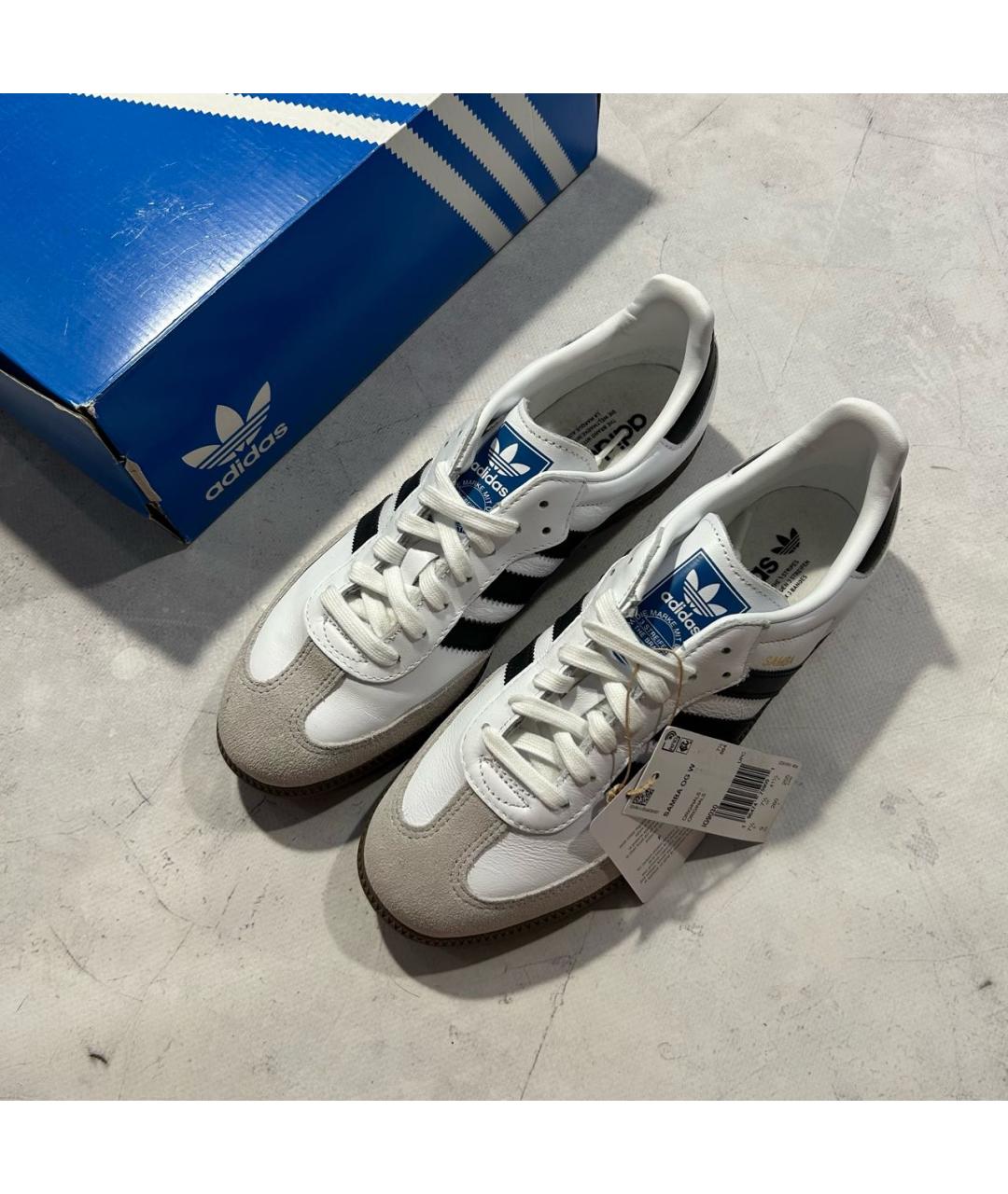 ADIDAS Белые кожаные низкие кроссовки / кеды, фото 2